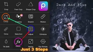 PicsArt dark and blue effect photo edit - just 3 Steps 🔥 | PicsArt new editing