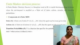 Finite Markov Process |Reinforcement Learning| Ms. P. Mohanapriya, AP/CSE , RMDEC,