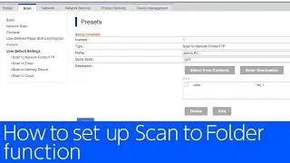 DS-790WN - How to set up Scan to Folder function