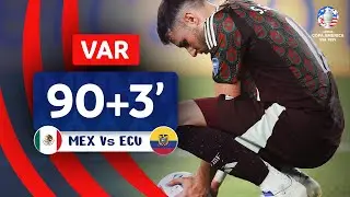 CONMEBOL Copa América | VAR Review – Handball - No Penalty | MEXICO - ECUADOR | Minute 90+3