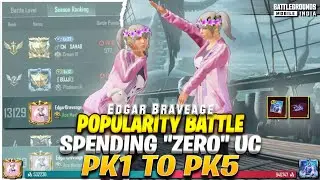 Popularity Battle Journey Pk1 to Pk5 | “ZERO” UC Spended on Popularity
