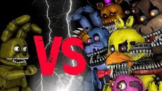 [SFM FNAF] Plushtrap vs Nightmare Freddy Bonnie Chica Foxy Fredbear