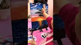 Шикарный морской закат - Картина маслом за 2 часа!