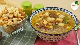 Гороховый Суп с Копчеными Ребрышками и Чесночными Гренками — Бесподобный Вкус и Аромат