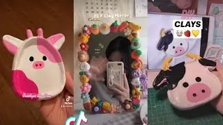 DIY clay crafts , clay mirrors, trays, rings making tik tok compilation