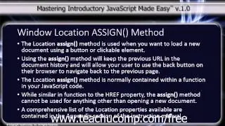 JavaScript Training Tutorial Window Location ASSIGN() Method