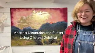 Abstract Landscape Painting - created with Goldleaf and Oils