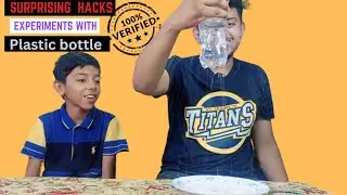 trying a viral bottle hack II   easy science experiments to do at home