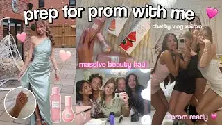 PREP FOR PROM WITH ME *chatty vlog + big viral makeup haul 🎀💅