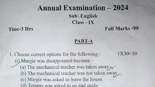 Class 9 Annual Examination 2024|English question paper with solved MCQs & Grammar|SEBA Class IX