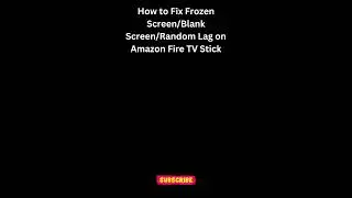 How to Fix Frozen Screen/Blank Screen/Random Lag #shorts #shortvideo #amazonfiretv