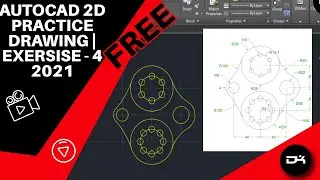 AutoCAD 2D Practice Drawing | Exercise 4 | Beginner to Advance Tutorial | Free Practice drawing 2021