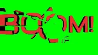 60FPS Boom! Exploding Text Shaking Effect Animation Green Screen