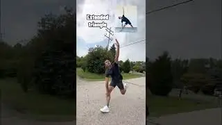 Sprinting while doing yoga poses. Wearing 