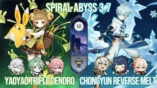 C6 Yaoyao Triple Dendro & C6 Chongyun Reverse Melt - Genshin Impact Spiral Abyss 3.7