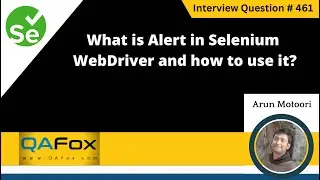 What is Alert in Selenium WebDriver and how to use it (Selenium Interview Question #461)