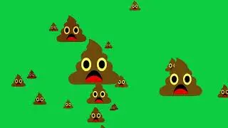 Floating Poo Emoji Green Screen Overlay Effect Motion Graphics 4K 30fps Copyright Free 4K