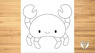 Как нарисовать милый краб шаг за шагом, Easy Draw | Скачать бесплатно раскраски