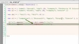 Objects, Arrays: JSON Using jQuery