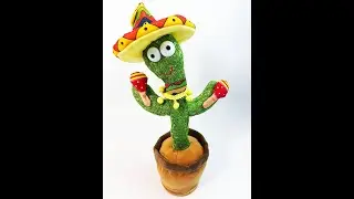 Музыкальная игрушка танцующий, поющий кактус повторюшка мексиканец Dancing Cactus 32 см