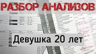 Разбор анализов девушки 20 лет. Нутрициолог Кустова Ольга Владимировна