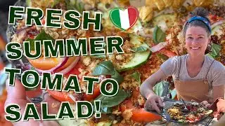 Summer 🇮🇹 Tomato Salad with Fried Breadcrumbs and Capers | Plant-Based Health Coach Becky