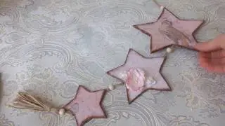 Делаем звездную гирлянду в детскую из картона своими руками//DIY гирлянда мастер класс