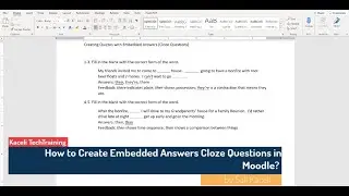 How to Create Embedded Answers Cloze Questions in Moodle™ Software Platform