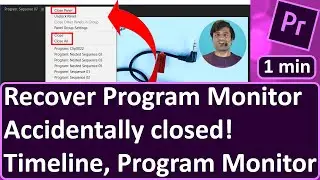 How to recover program monitor in Premiere Pro