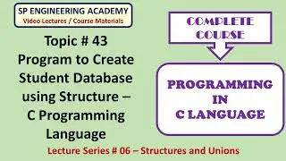 43 Program to Create Student Database using Structure   C Programming Language