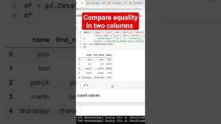 Compare equality of two columns in 