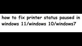 how to fix printer status paused in windows 11