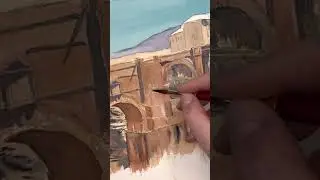 Watercolor Landscape- Ronda  in Spain!