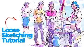 How to Sketch Figures Loosely | Line & Wash Tutorial