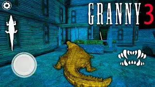 Playing as Crocodile in Granny 3! Granny's crocodile attack on...