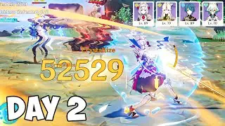 PHANTOM FLOW DAY 2 Genshin Impact Event SHODEN and OKUDEN mode _ Noelle, Ningguang, Xingqiu, Sucrose