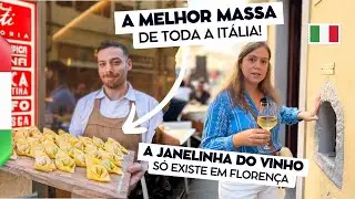 Comendo a melhor massa da Itália e a janela que serve vinho em Florença