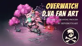 ISOMETRIC OVERWATCH D.VA in Photoshop! Digital Drawing Process ● Sephiroth Art