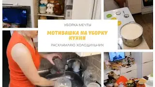 расхламляю полочки в холодильнике, вечерняя мотивация на уборку, чистим пёрышки на кухне