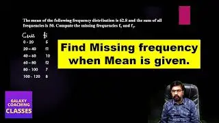find missing frequency when mean is given English Medium