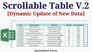 Scrollable Table in Excel Version 2 | Dynamic Update of New Data from Source