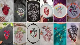 Awesome Anatomical Heart Embroidery Designs for beginners|Beautiful and heart Embroidery Ideas|