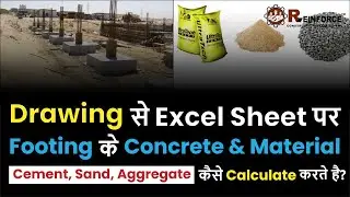 How to calculate the materials for the construction of footing by drawing on Excel sheet