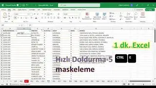 Excel 1 Dakika - Hızlı Doldurma - CTRL+E - maskeleme