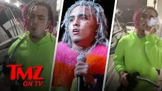 Lil Pump Smokes A Blunt While Pumping Gas | TMZ TV