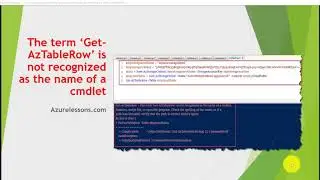 The term ‘Get-AzTableRow’ is not recognized as the name of a cmdlet | Get-AzTableRow Error