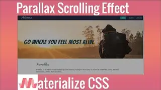 Parallax Scrolling Effect Using -- MaterializeCSS, HTML,CSS