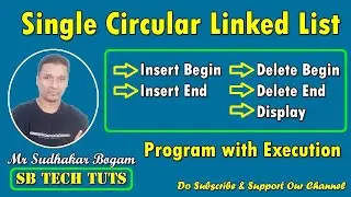 Single Circular Linked List Program with Execution (Practical) |  Linked List | Data Structures