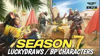 Season 7 Luckydraws Characters | Season 7 Battle pass Characters | Season 7 Battle pass Weapons Codm