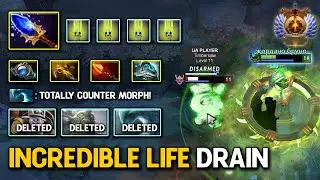 INCREDIBLE LIFE DRAIN MID Pugna Aghs Scepter + LVL5 Dagon Build 100% Hard Counter Morphling DotA 2